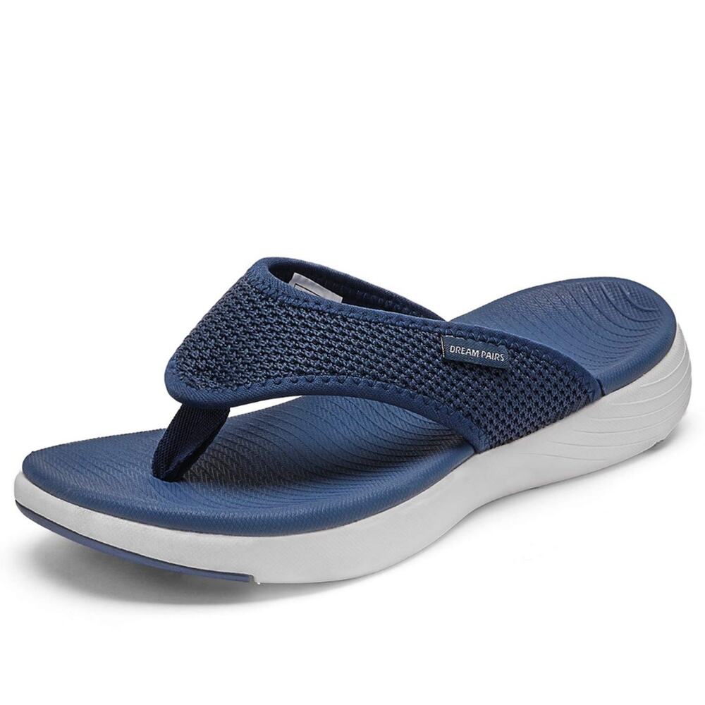 Navy‎ Blue Flip Flops  Women's Arch Support Soft Cushion Thong 874 Size 8 New